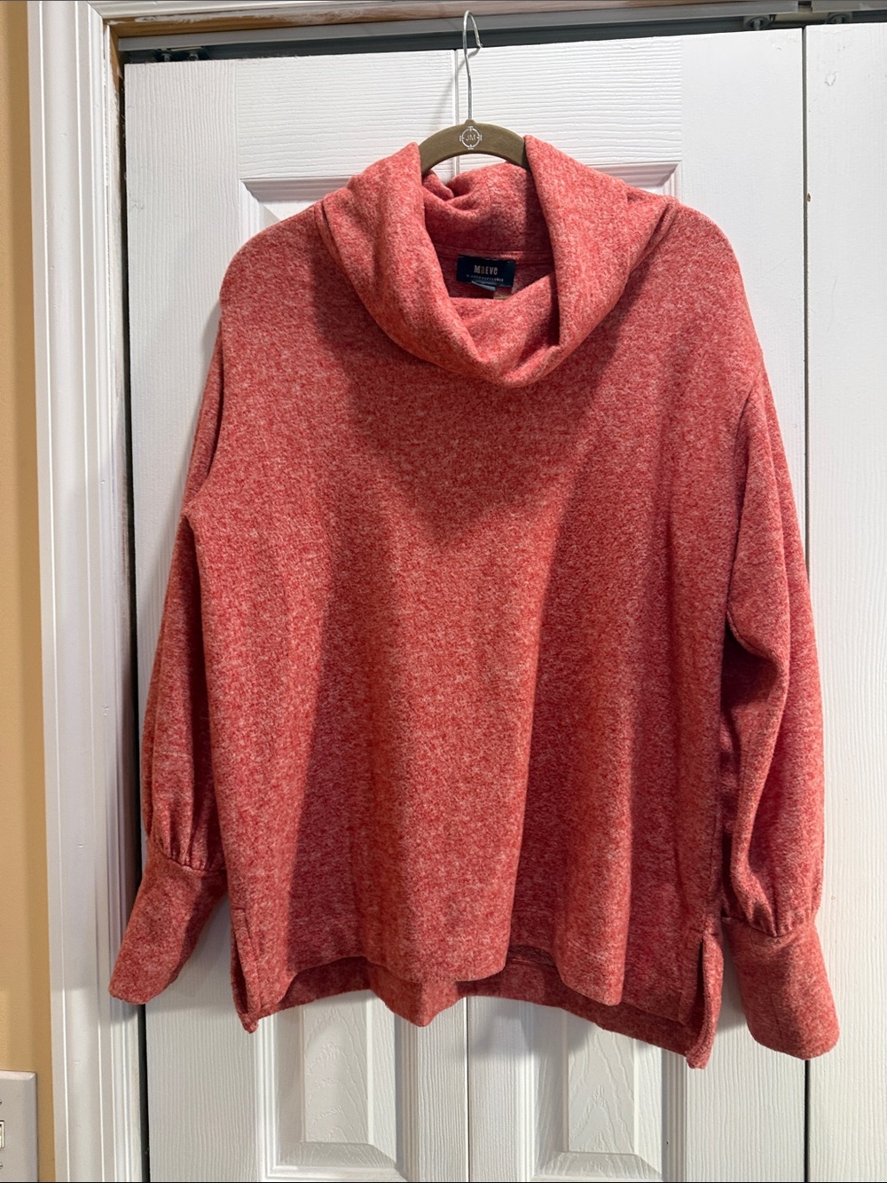 Anthropologie Coral Cowl Neck Sweater